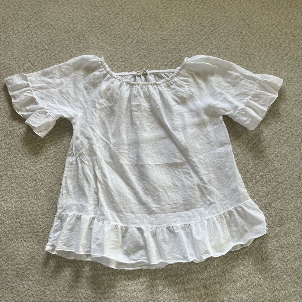 NWOT Terzo Millennio Flowy White Linen Top